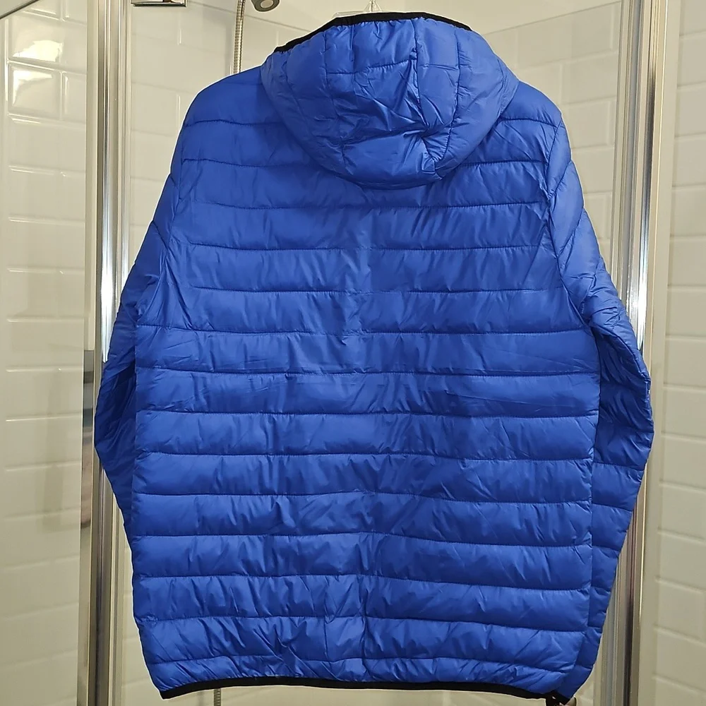 Spyder Men's Hooded Puffer Packable Jacket In 'Electric Blue'. NWT. - Picture 2 of 11